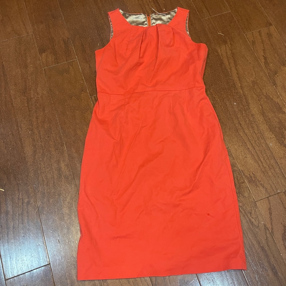 TTAHARI Orange Career Zip Up Tank Dress Size 8